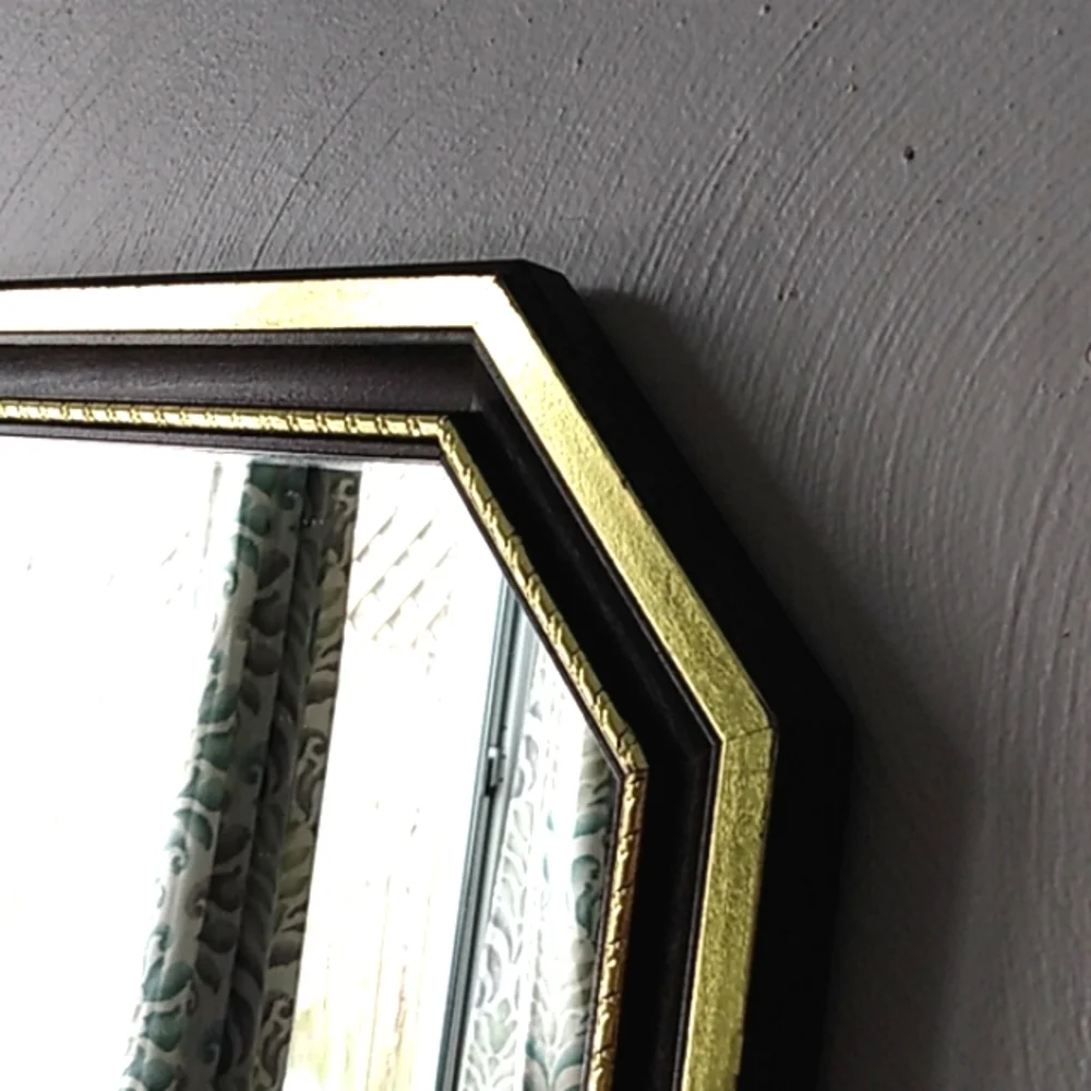 Home Interiors Octagon Mahogany gold accents mirror